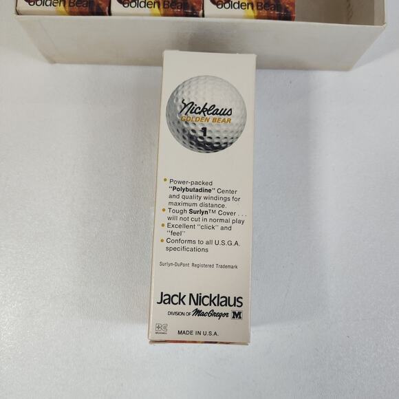 Jack Nicklaus Golden Bear Golf Balls Box Sleeve NOS - Picture 4 of 5